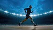 © Andrii  - Floodlit Track Runner with Prosthetic