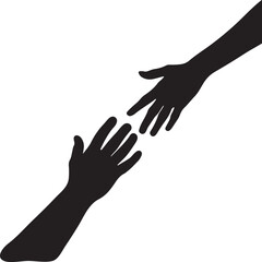 Helping hands silhouette and vector art