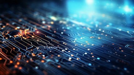 Wall Mural - electronic connection with data transfer, network and communication
