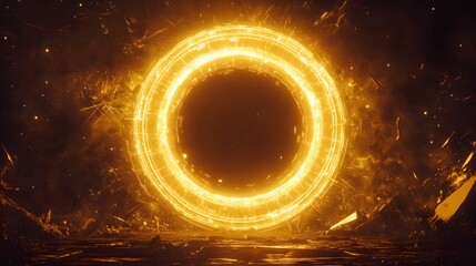 Wall Mural - vortex portal action scene digital realm sci-fi artwork dark environment futuristic viewpoint energy