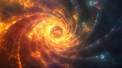 Wall Mural - cosmic spiral action galactic space digital art abstract environment dynamic perspective universe co