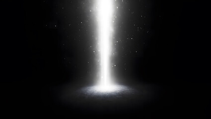 abstract vertical light beam with cosmic dust