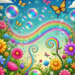 Wall Mural - Laughter bubble trails