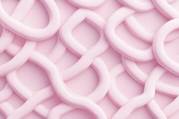 Wall Mural - Pink, curved, abstract shapes, interwoven pattern.