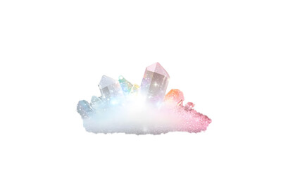 Wall Mural - rainbow light and white dust in png format. the crystal shimmers with a rainbow effect. png backgrou