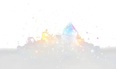 Wall Mural - rainbow light and white dust in png format. the crystal shimmers with a rainbow effect. png backgrou