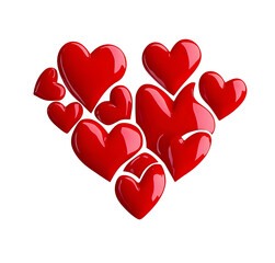 Canvas Print - hearts in the shape of a heart red vector icon logo