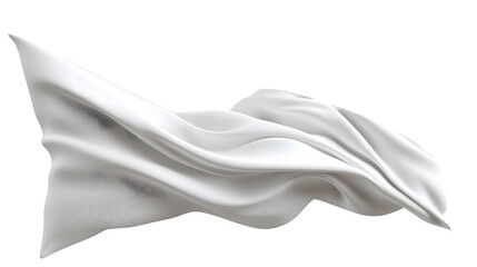 smooth flowing white fabric wave isolated png transparent background