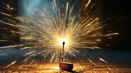 Wall Mural - vibrant sparks burst from a firework, creating a dynamic atmosphere of joy and celebration, captured