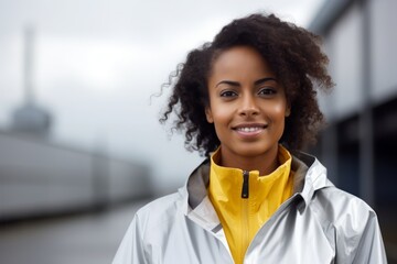 Wall Mural - Portrait of a smiling female engineer at a dockyard