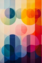 Wall Mural - Abstract artwork; overlapping, translucent circles; vibrant colors.