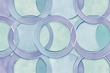 Wall Mural - Abstract pastel circles, layered, overlapping pattern.