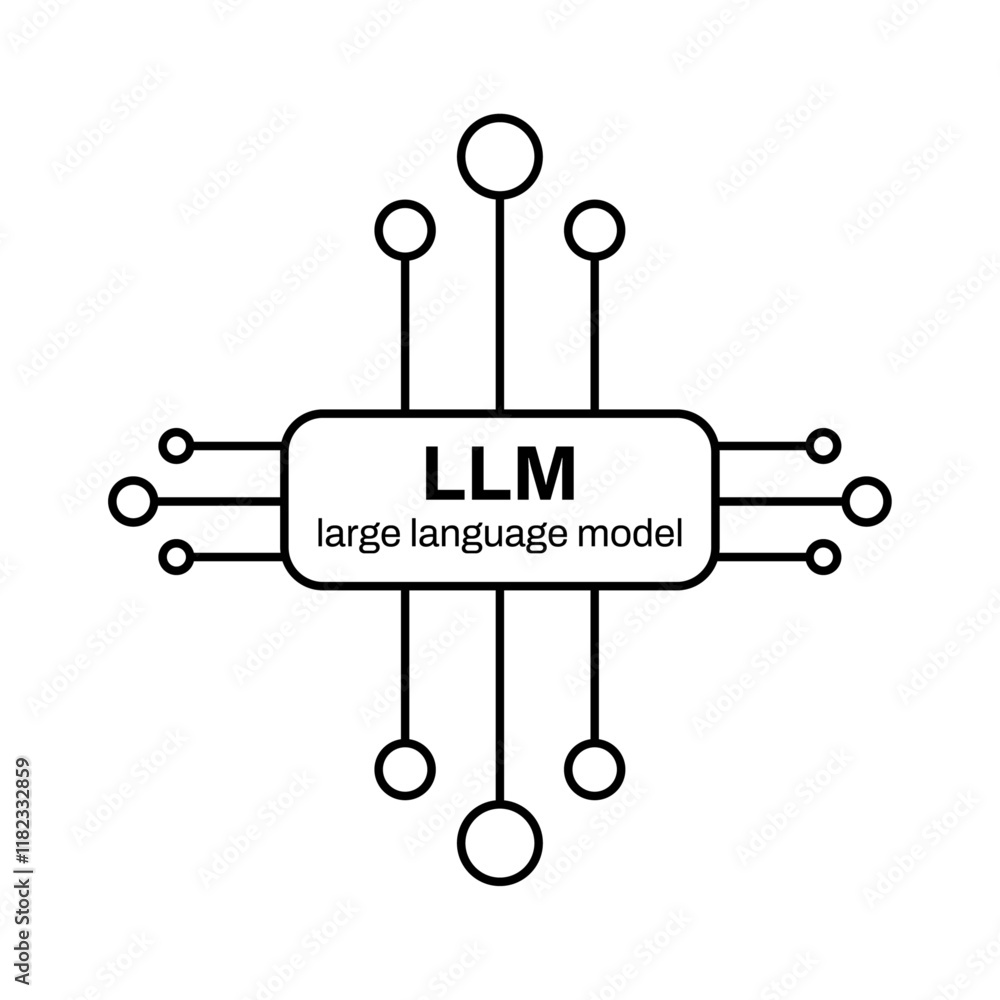 Vettoriale stock di LLM or large language model icon for AI website and ...