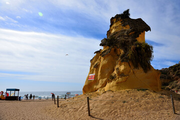 Wall Mural - Algarve coastal town, very popular holiday destination, with sandy beaches and a lively nightlife Albufeira Portugal