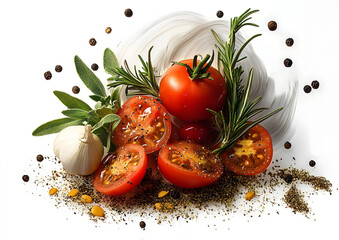 fresh tomato, herbs and spices