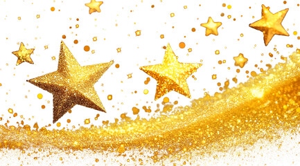 Wall Mural - glittering stars with golden shimmering swirls shiny glitter design magical motion sparkling lines g