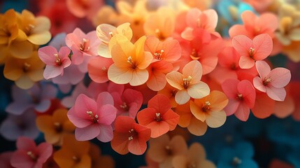 Wall Mural - Delicate Orange and Pink Bougainvillea Blooms