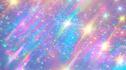 Motion animation of shining glitter lights. Shimmer hologram pastel crystal texture. Unicorn or mermaid color. Retro disco concept. Rainbow holographic abstract background