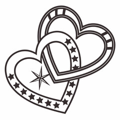 Creative valentine icon heart with a cross vector illustration