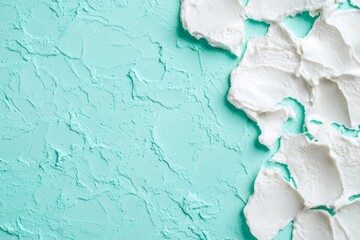 Aufkleber - Textured Turquoise and White Abstract Art Composition