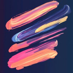 Poster - Colorful Abstract Brush Strokes