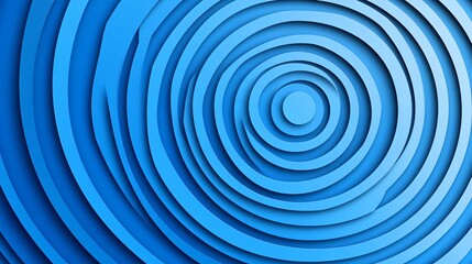 Canvas Print - Abstract Blue Concentric Circles Background Design