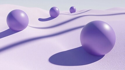 Canvas Print - Abstract Lavender Spheres on Undulating Surface