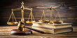 © Roman - Scales of justice and a gavel are displayed on a wooden table alongside legal books, creating a representation of law, order, and fairness in society