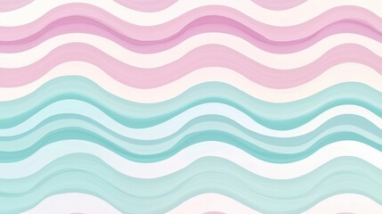 Wall Mural - Wavy pastel shapes digital art minimal design smooth gradient background clean aesthetic