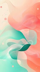 Wall Mural - Vibrant abstract gradient waves digital art creation soft pastel tones flowing shapes modern design geometric patterns