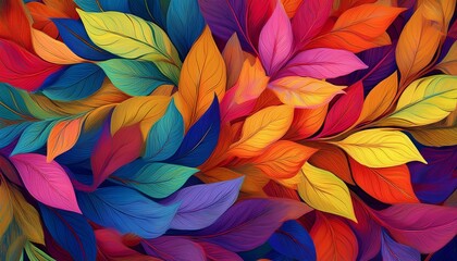 Seamless decorative leaves background graphic resource