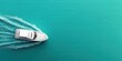 © michnik101 - Top-down view of a speedboat leaving trails on vibrant turquoise water, recreational marine activity