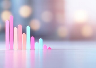 Poster - Pastel Minimalism Finance Charts and Market Trends in a Modern Workspace