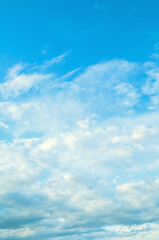 Wall Mural - white fluffy clouds floating high in the sky, blue sky landscape natural view, evening blue sky natu