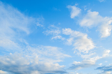 Wall Mural - amazing sunset sky landscape with colorful fluffy sunset clouds, sunset sky picturesque landscape
