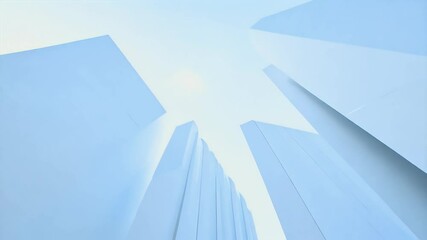 Wall Mural - light beautiful background airy widescreen banner tilted architectural minimalistic blue columns whi
