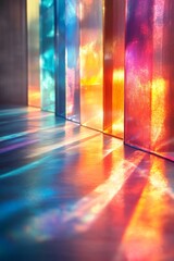 Aufkleber - Colorful Abstract Reflections A Play of Light on Glass Surfaces