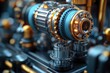 © Alla - A close-up shot of a machine with visible gears, suitable for use in technical illustrations or mechanical design