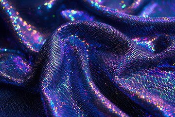 a pattern of small, iridescent holographic glitter particles in blue and purple colors, covering the