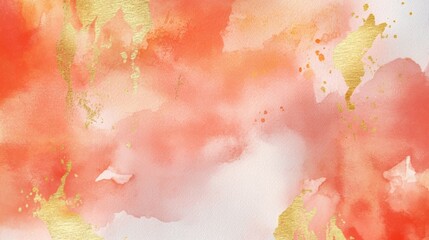 Poster - Stunning Watercolor Abstract Art with Gold Accents