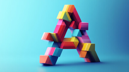 Wall Mural - Vector letter A logo. The logo is the letter A consists of cubes.