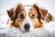 © Arnada - Adorable Dog Resting on White, Close-Up Macro Photography