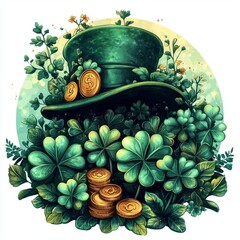 Stock.A sticker of an Irish hat, perfect for St Patrick's Day events