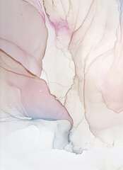  Abstract rainbow aquarelle — pink with blue transparent artwork for background with gold. Beautiful smudges and stains made with alcohol ink. Pink fluid art texture resembles pink clouds, watercolor.