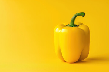 Yellow bell pepper on yellow background.