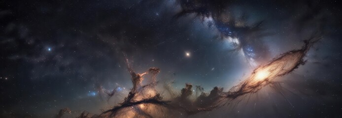 Milky Way galaxy with vibrant starlight and cosmic dust,  galaxy,  astronomy
