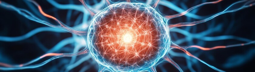 Neuron web forming an intricate glowing mandala, symbolic and dynamic