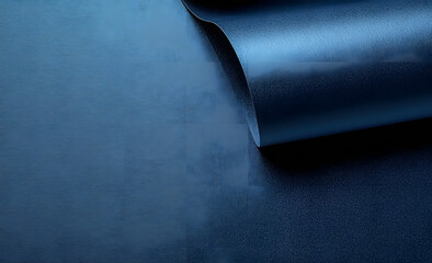 Wall Mural - dark blue paper texture with a luminous, glossy sheen and metallic gradient. the smooth, reflective 