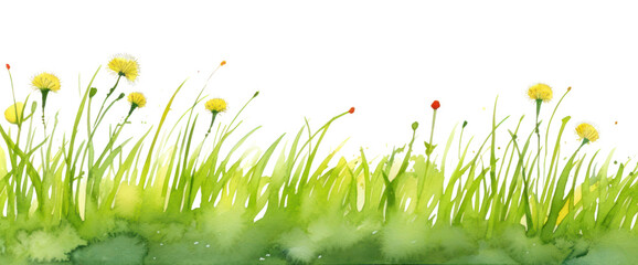 Wall Mural - PNG Dandelion in the grass border backgrounds grassland outdoors.