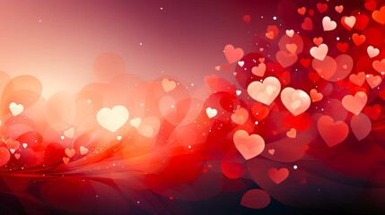 Leinwandbilder - Colorful hearts create a romantic atmosphere with soft gradients in the background during a festive celebration